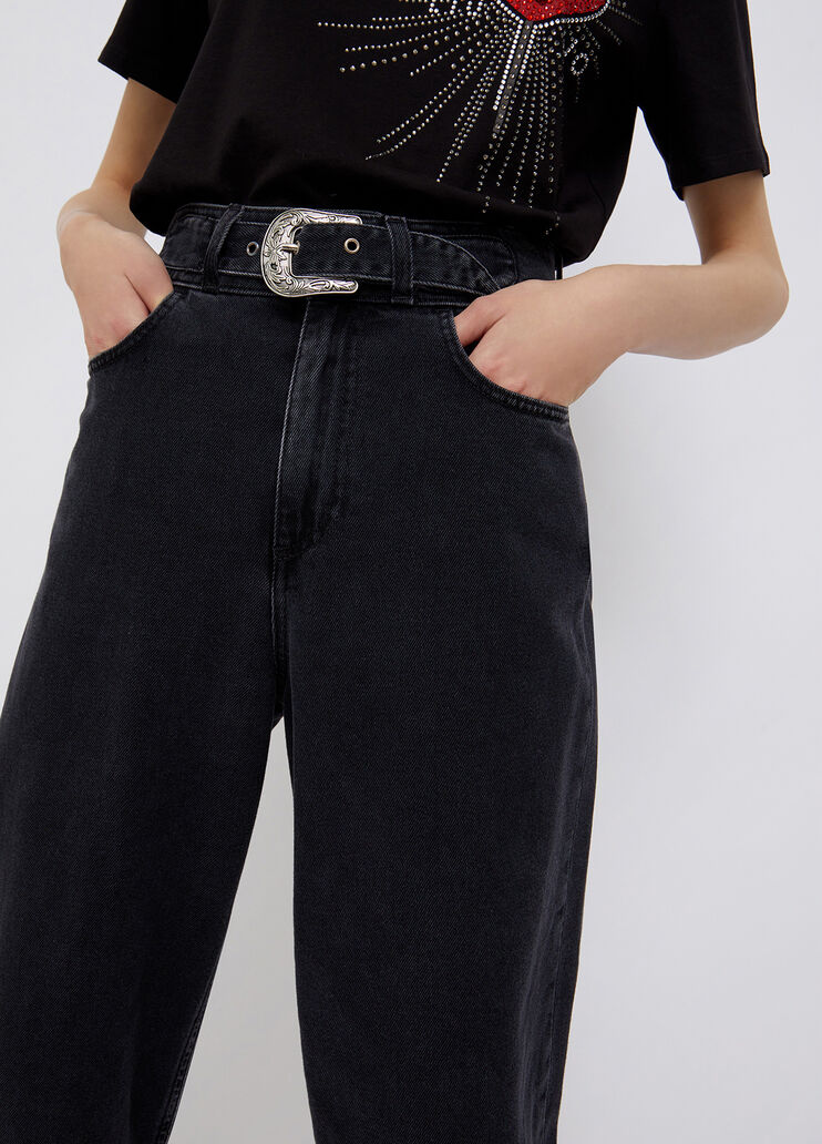 Boyfriend jeans with belt black Liu Jo - large image number 2