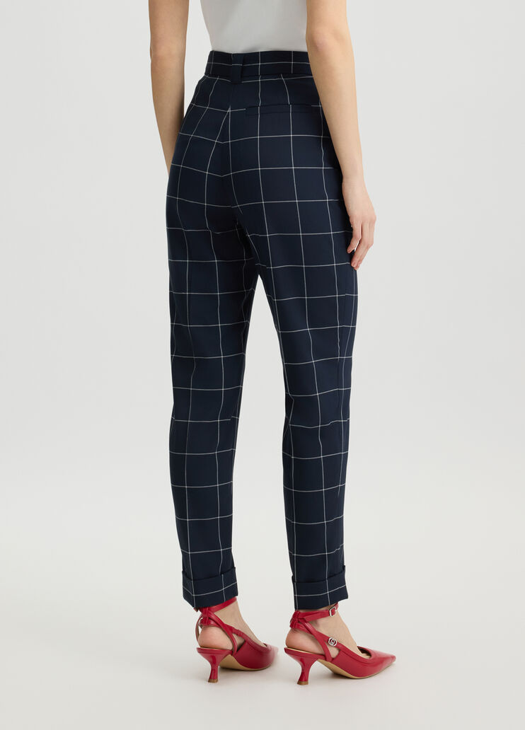 Blue check trousers blue Liu Jo - large image number 1 Blue check trousers blue Liu Jo - large image number 1