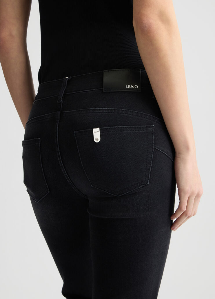 Skinny jeans with turn-ups black denim Liu Jo - large image number 4 Skinny jeans with turn-ups black denim Liu Jo - large image number 4
