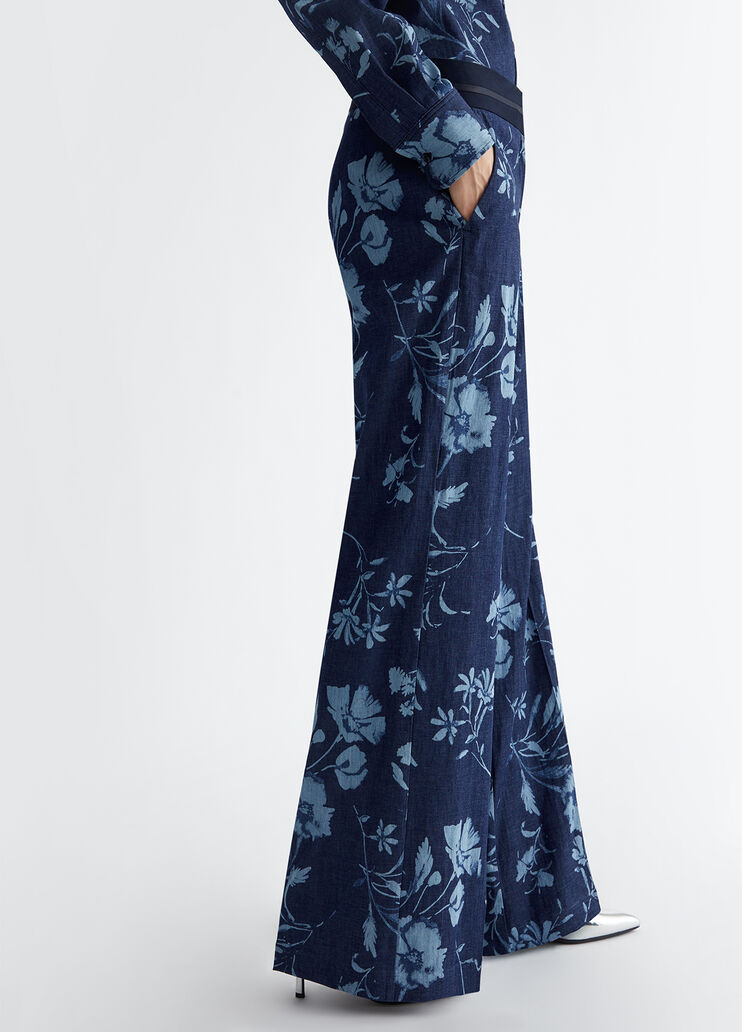 Palazzo-Jeans mit Blumenprint Blau Liu Jo - large image number 2 Palazzo-Jeans mit Blumenprint Blau Liu Jo - large image number 2