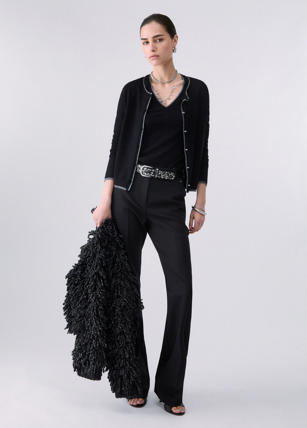 Cardigan with Lurex&reg; Trims black Liu Jo - large image number 5