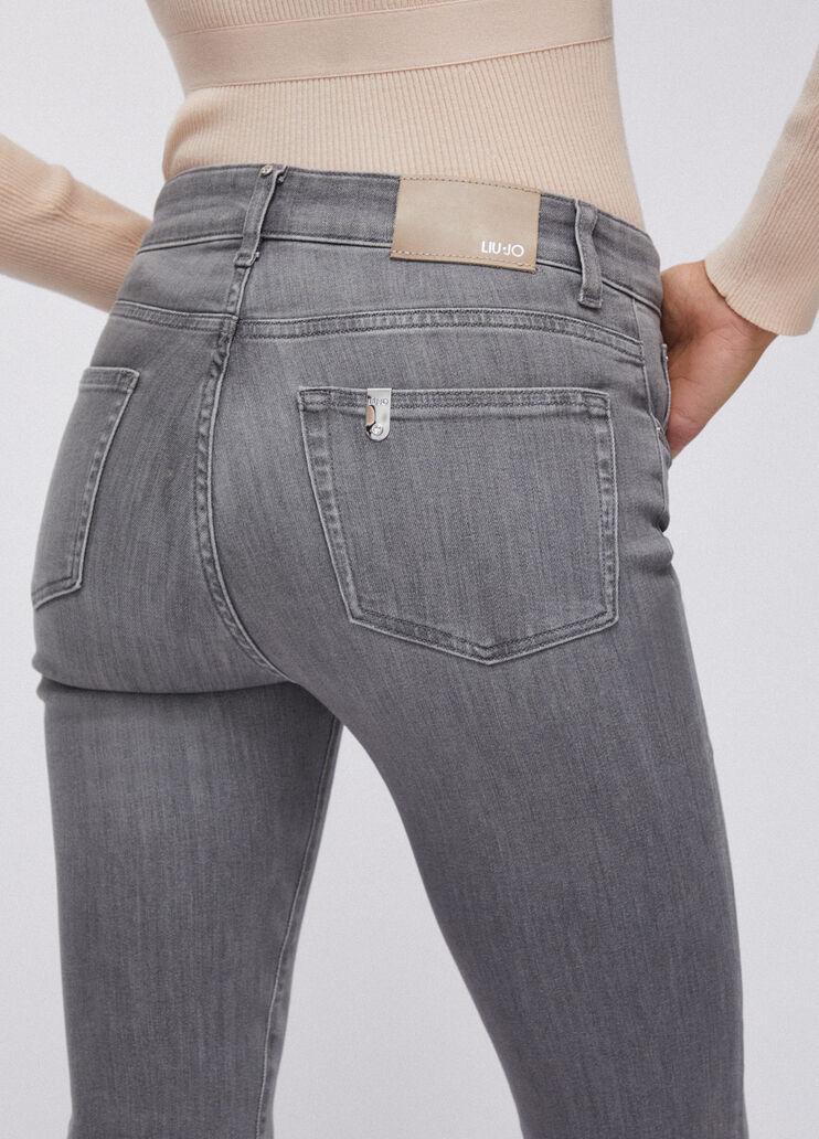 Jean bootcut taille haute denim gris Liu Jo - large image number 4