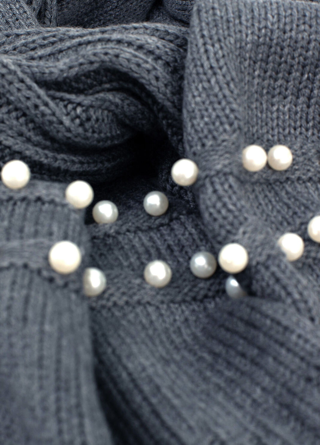Scarf with pearls Grey Liu Jo - large image number 2