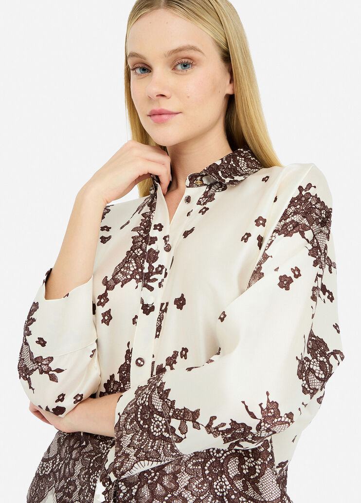 Hemdbluse aus bedrucktem Twill Braun Liu Jo - medium Hemdbluse aus bedrucktem Twill Braun Liu Jo - medium