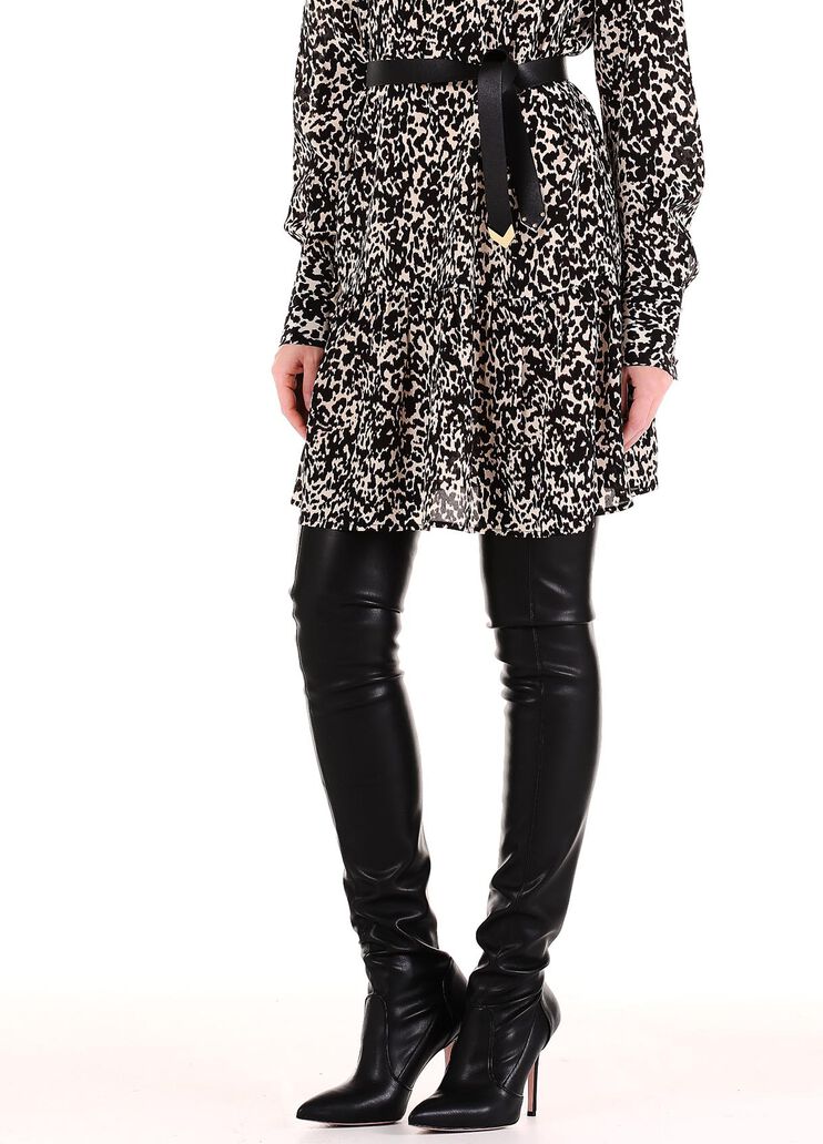 Kurzes Seidenkleid Animal Schwarz Liu Jo - large image number 2