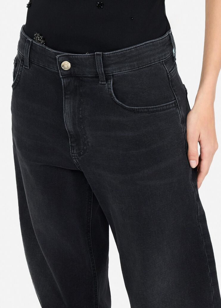Jean carotte à taille haute denim noir Liu Jo - large image number 2 Jean carotte à taille haute denim noir Liu Jo - large image number 2