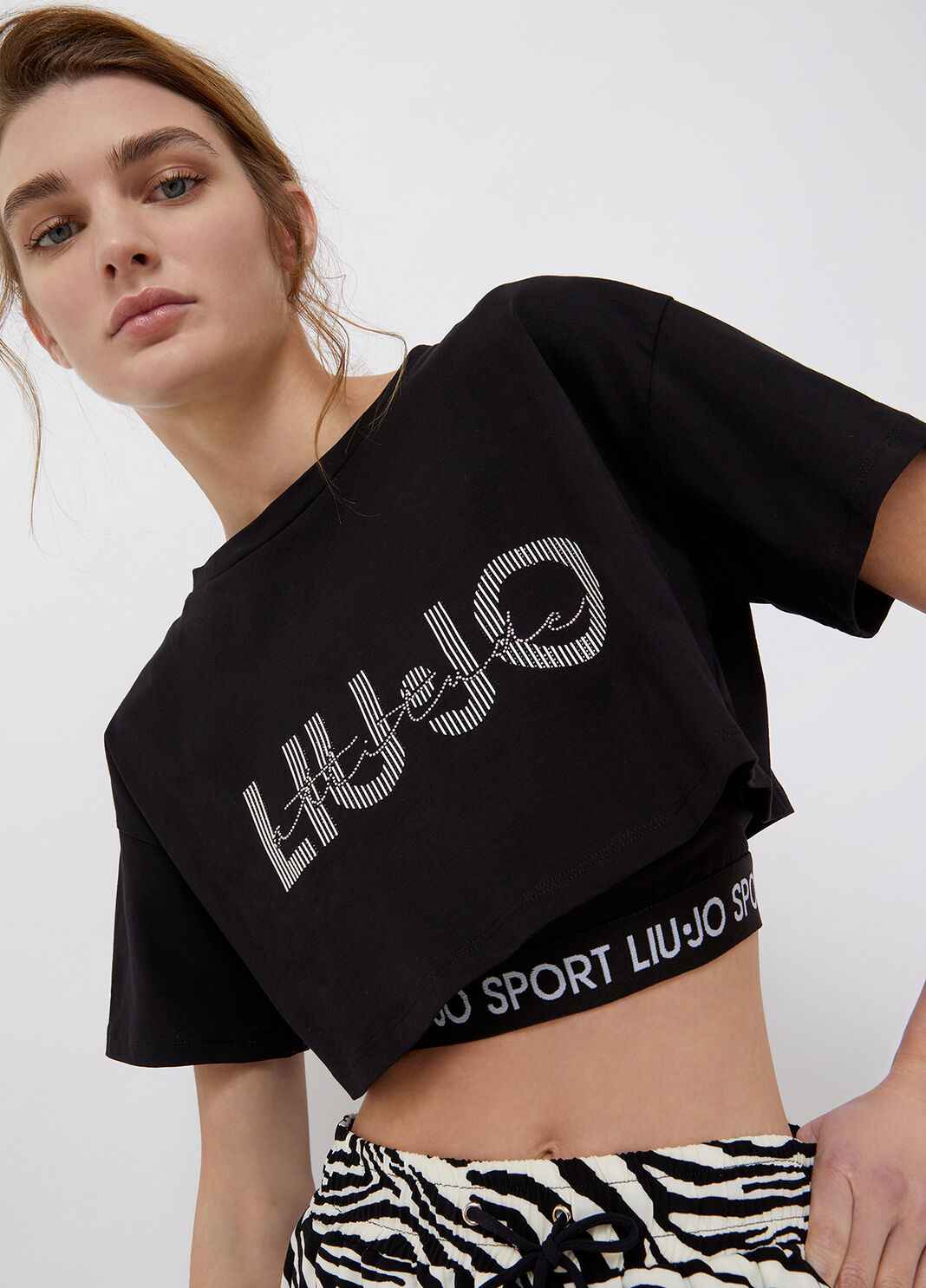 Eco-friendly T-shirt with logo black Liu Jo - large image number 2