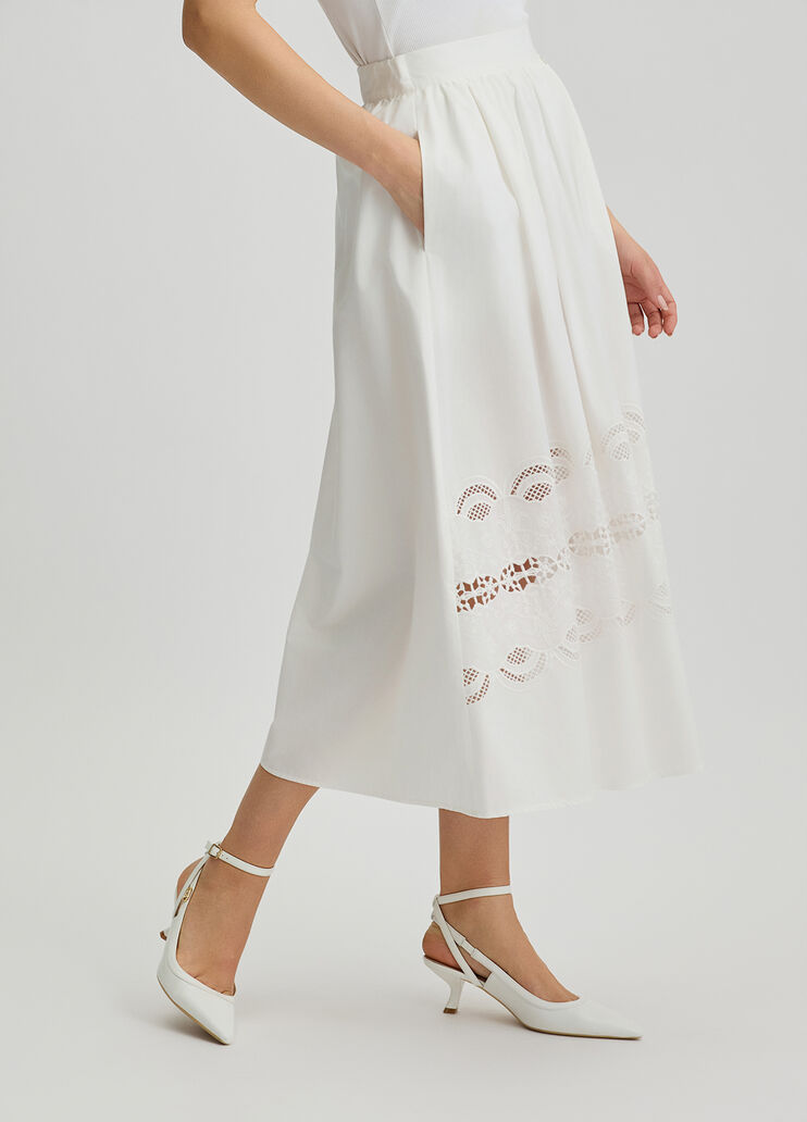 Embroidered cotton skirt beige Liu Jo - large image number 3 Embroidered cotton skirt beige Liu Jo - large image number 3