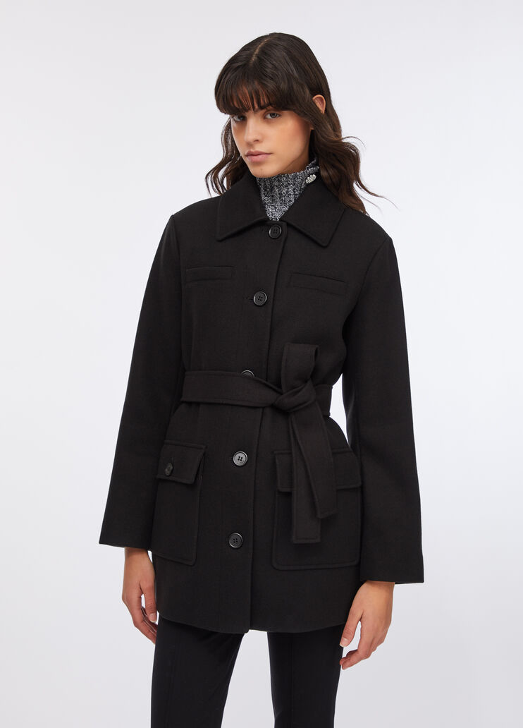 Mantel mit Gürtel Schwarz Liu Jo - medium