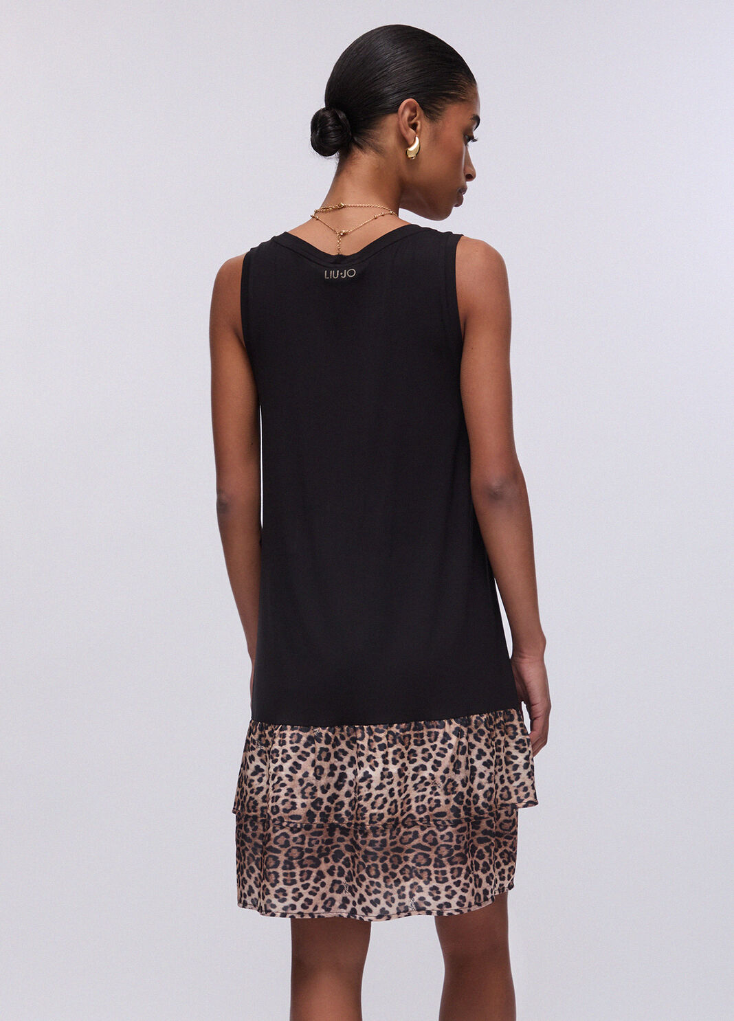 Kleid mit Volant mit Animal-Motiv Schwarz/Animal Liu Jo - large image number 1