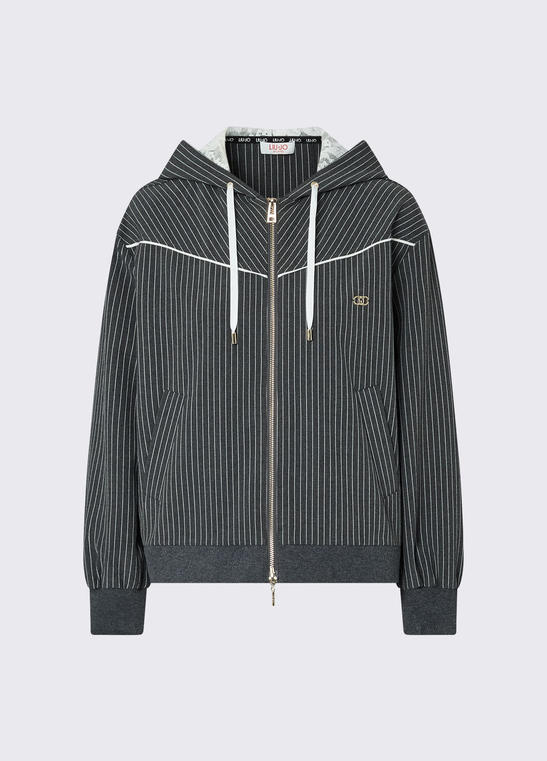 Hoodie with Lace Detailing grey Liu Jo - large image number 6