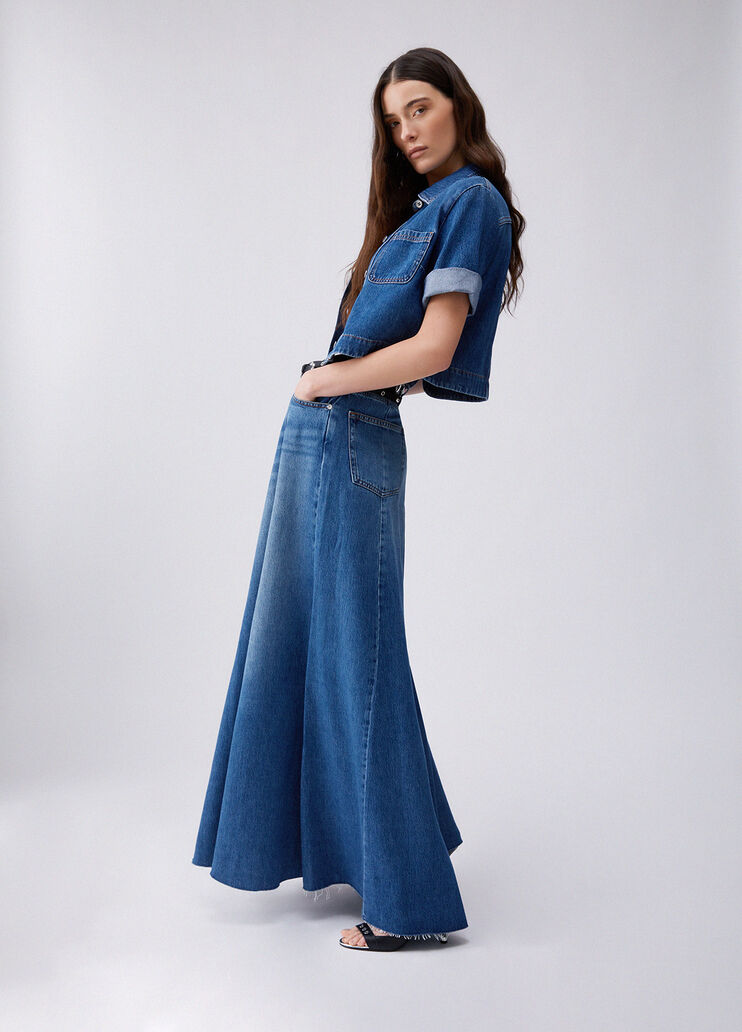 Gonna lunga in denim denim blu scuro Liu Jo - large image number 3