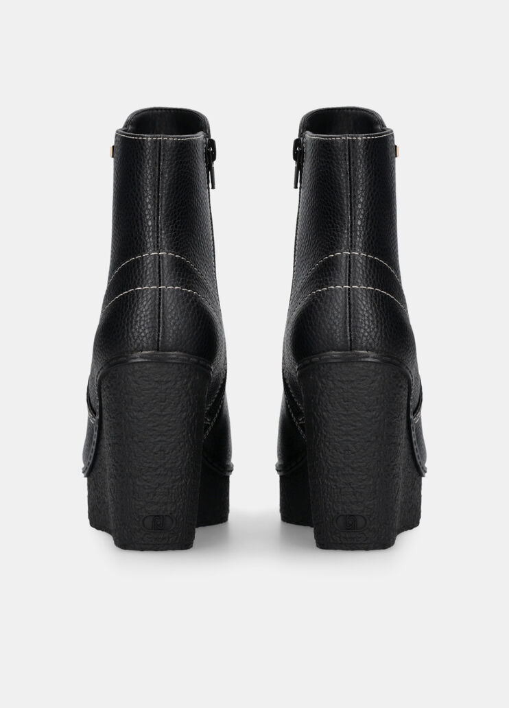 Leather ankle boots with wedge heel black Liu Jo - large image number 6 Leather ankle boots with wedge heel black Liu Jo - large image number 6