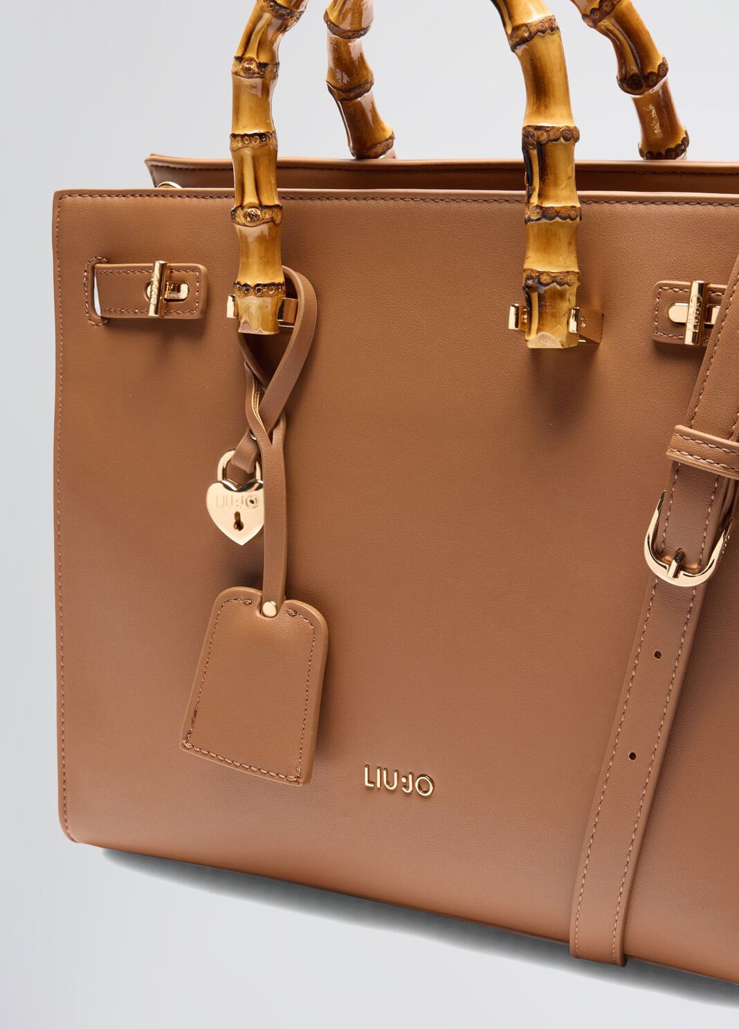 Large bag with bamboo-finish handles brown Liu Jo - large image number 9