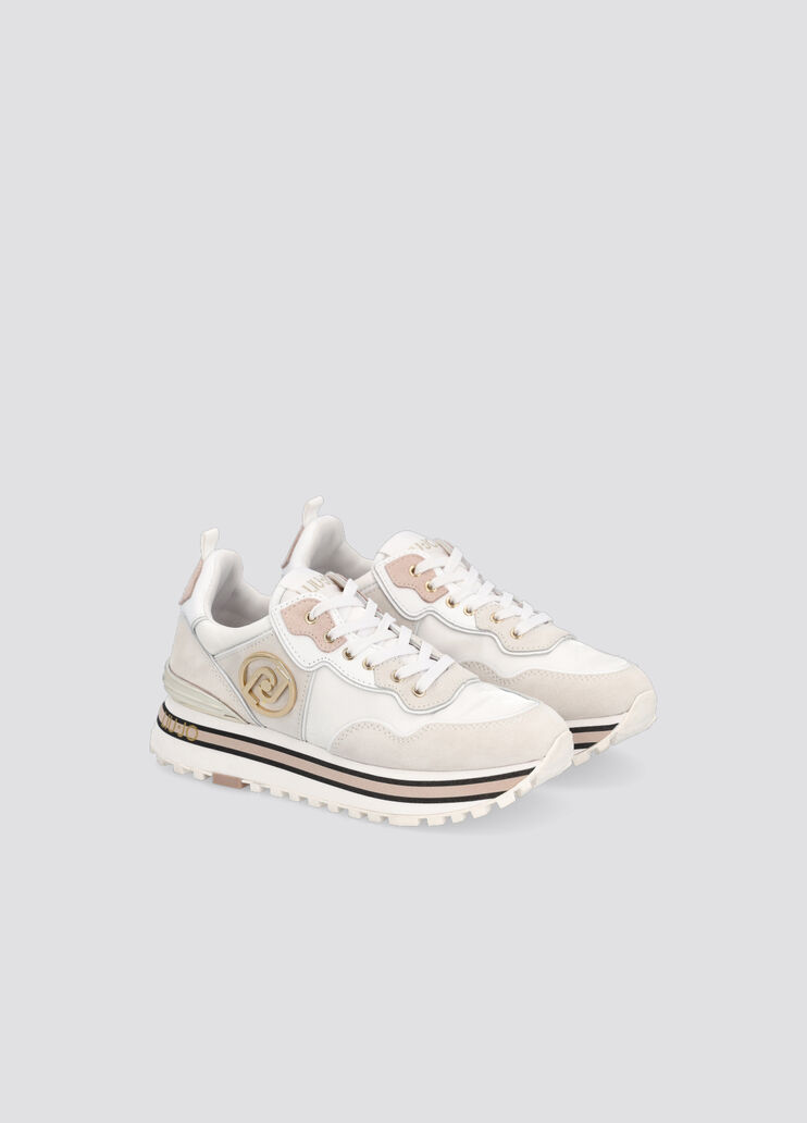 Satin and suede platform sneakers white Liu Jo - large image number 1 Satin and suede platform sneakers white Liu Jo - large image number 1
