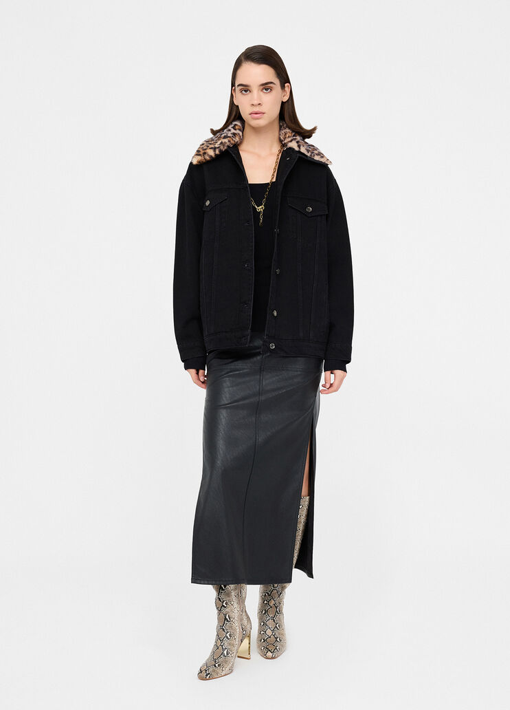 Long coated fabric skirt black Liu Jo - medium Long coated fabric skirt black Liu Jo - medium