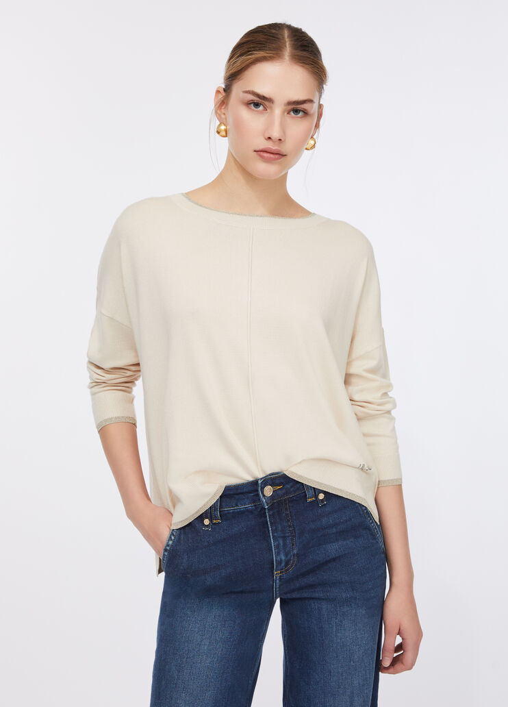 Pullover mit Lurex®-Details Hellbeige Liu Jo - large image number 0