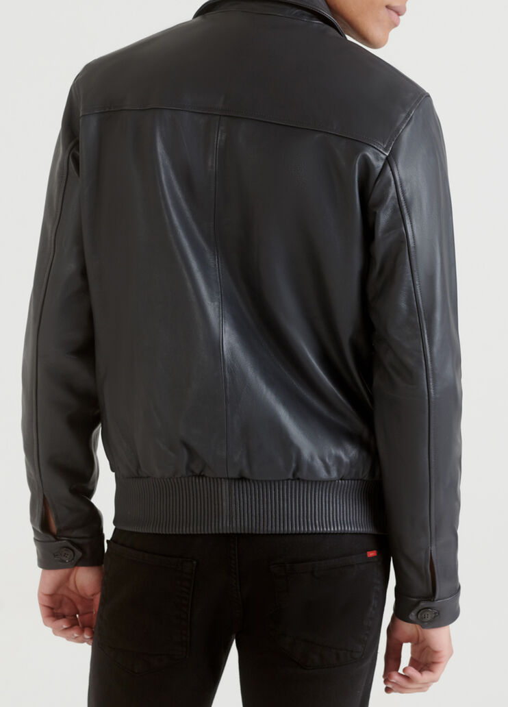 Bomber in vera pelle Grigio scuro Liu Jo - large image number 1 Bomber in vera pelle Grigio scuro Liu Jo - large image number 1
