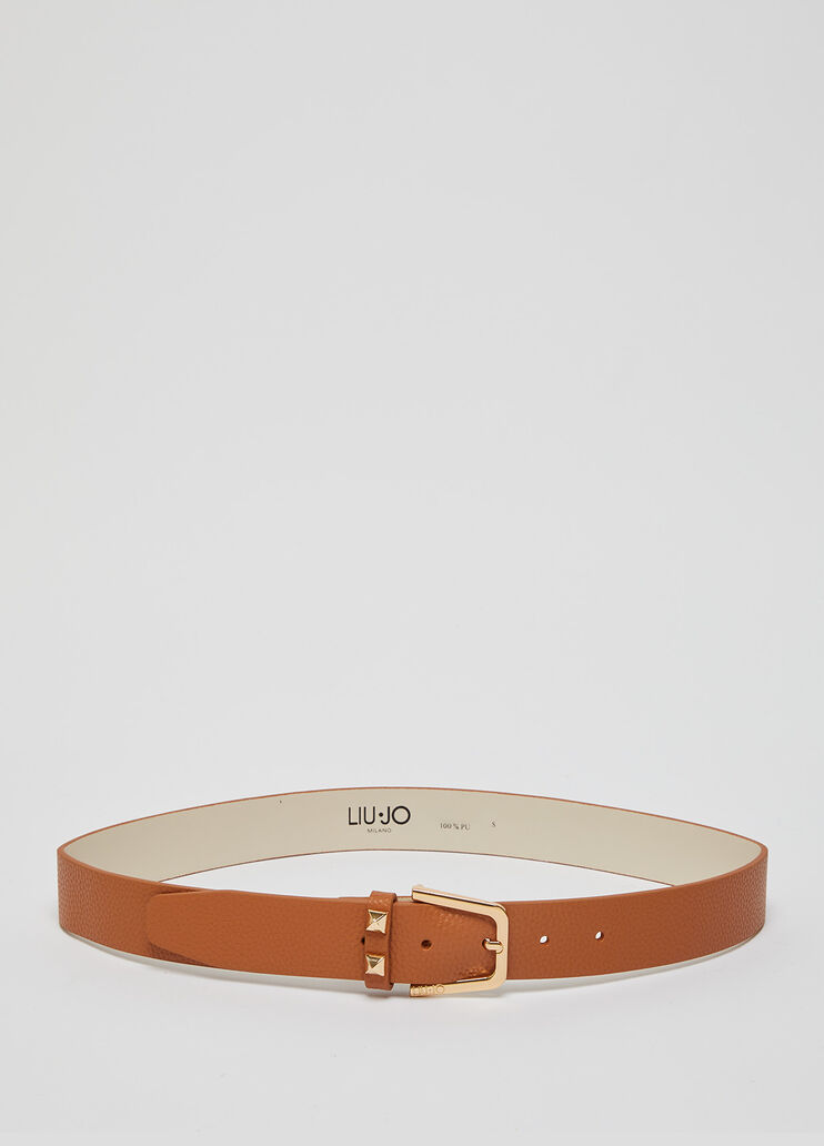 Eco-friendly belt with studs caramel Liu Jo - large image number 0 Eco-friendly belt with studs caramel Liu Jo - large image number 0