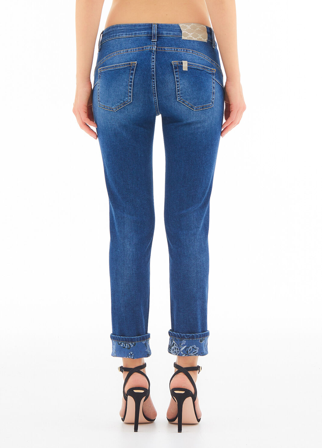 Eco-friendly skinny jeans with turn-up blue denim Liu Jo - large image number 1