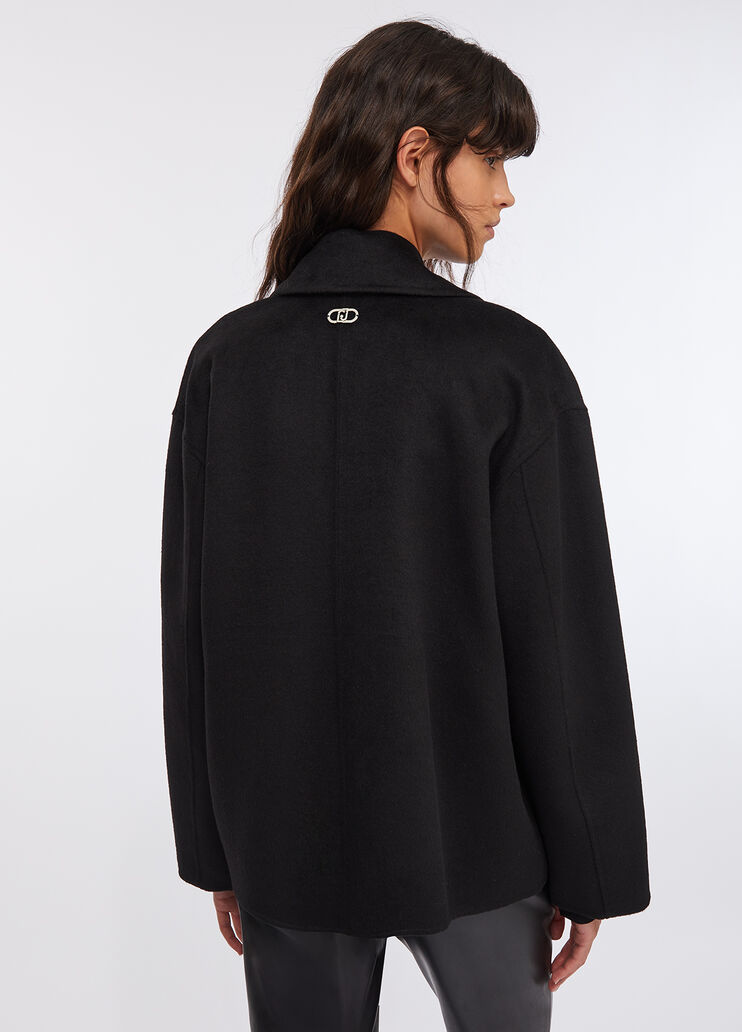 Wollmantel mit Schmuckstickerei Schwarz Liu Jo - large image number 1 Wollmantel mit Schmuckstickerei Schwarz Liu Jo - large image number 1