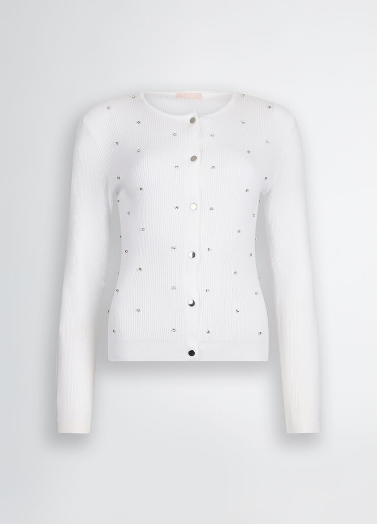 Cardigan with studs white Liu Jo - large image number 6 Cardigan with studs white Liu Jo - large image number 6