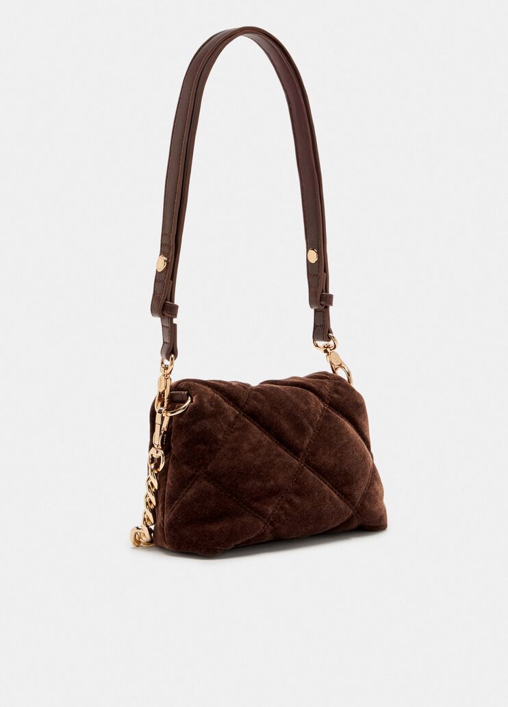 Sac petit format LaPuffy en velours marron foncé Liu Jo - large image number 3 Sac petit format LaPuffy en velours marron foncé Liu Jo - large image number 3