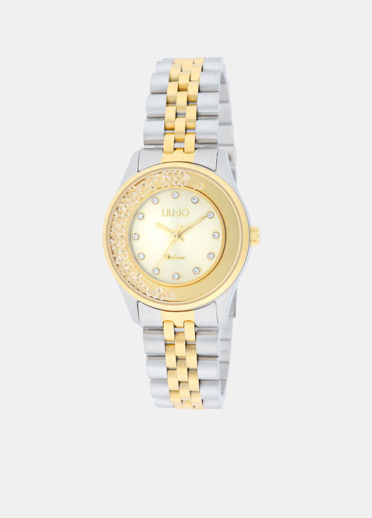 Steel watch with diamantés silver/gold Liu Jo - medium Steel watch with diamantés silver/gold Liu Jo - medium