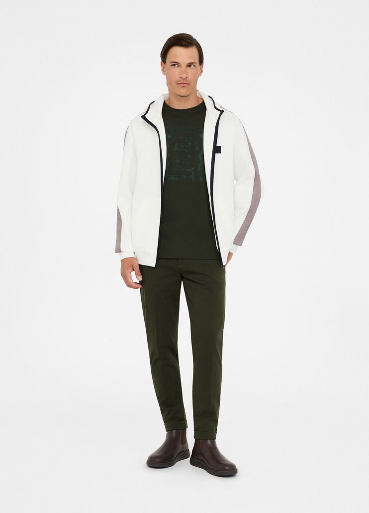 Hooded sweatshirt with zip white Liu Jo - large image number 5 Hooded sweatshirt with zip white Liu Jo - large image number 5