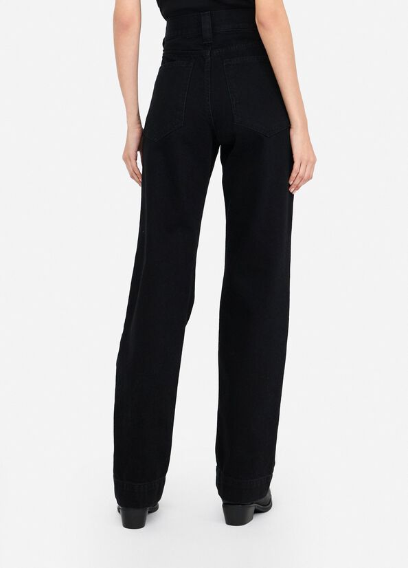 Gerade Jeans mit Schmuckperlen Denim-Schwarz Liu Jo - large image number 1