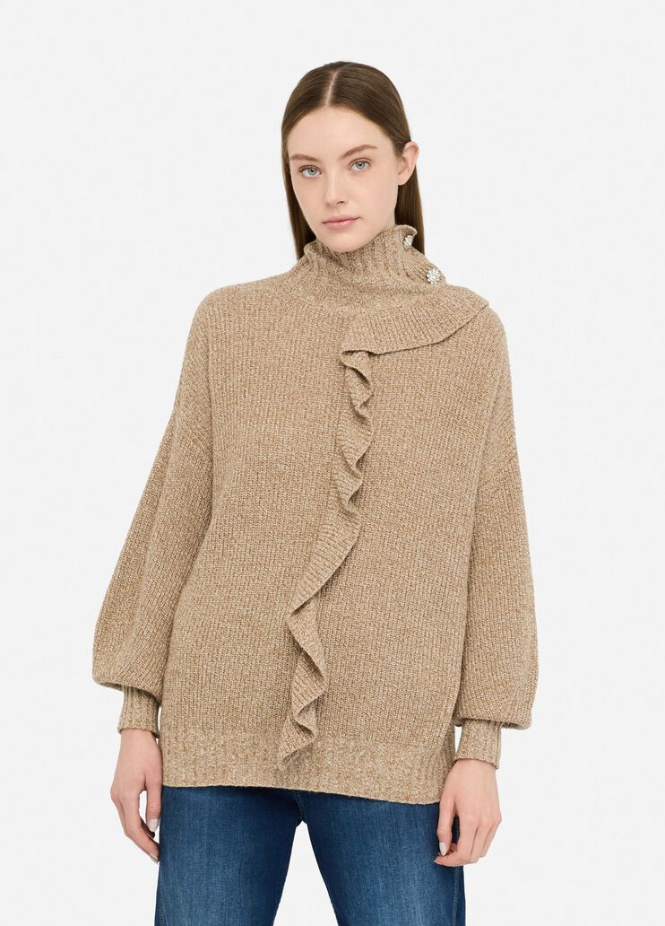 Maglia con maxi volant cioccolato Liu Jo - medium Maglia con maxi volant cioccolato Liu Jo - medium