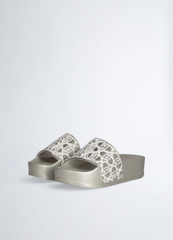 Plateaupantolette in Metallic-Optik gold Liu Jo - large image number 1