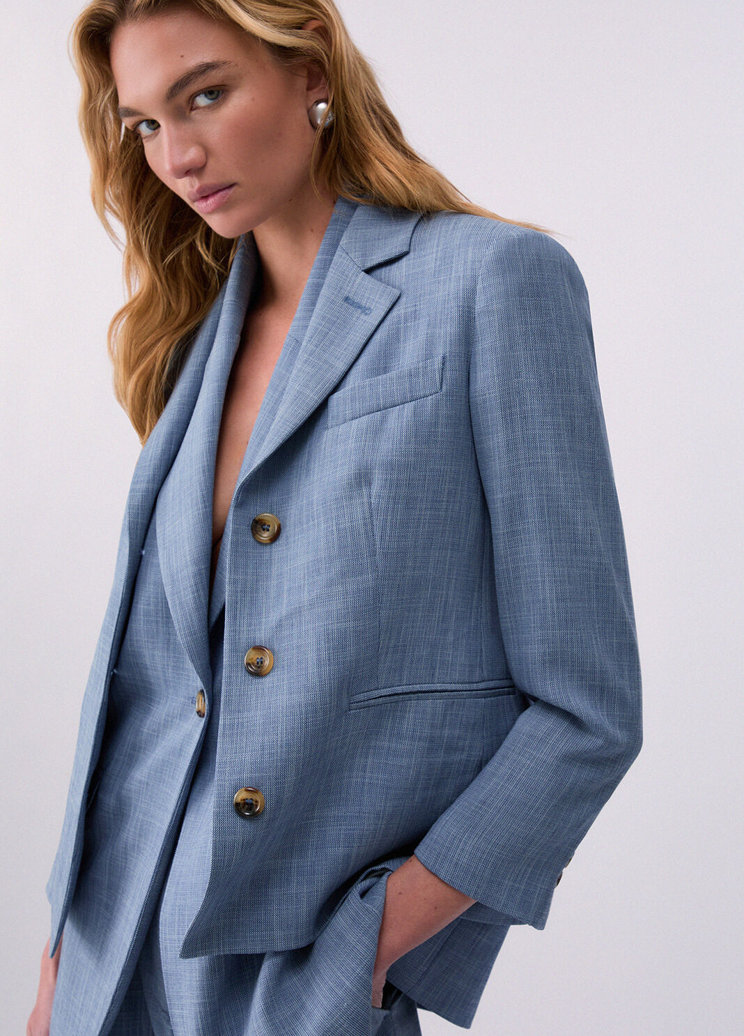 Blazer aus Melange-Stoff Blau Liu Jo - large image number 4