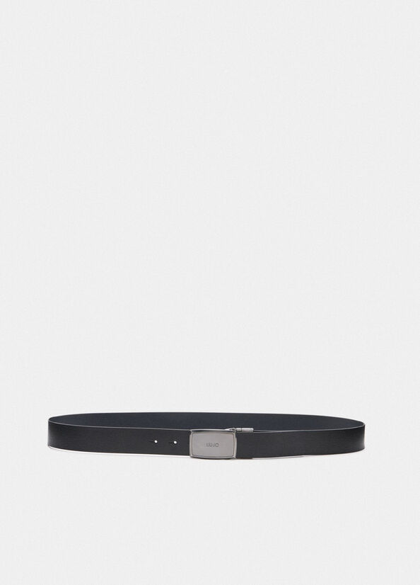 Ceinture en cuir avec boucle logotée noir Liu Jo - medium