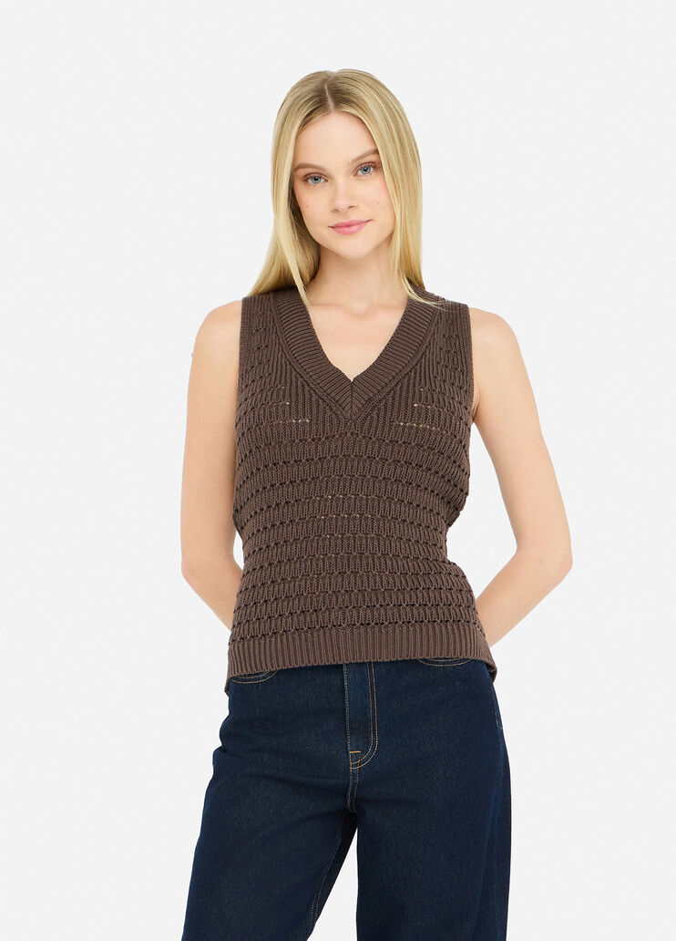 Haut avec détails en sergé imprimé marron foncé Liu Jo - medium