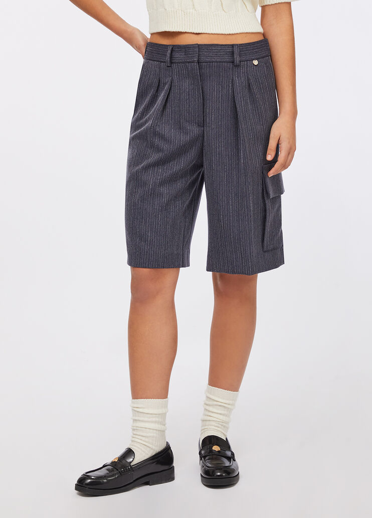 Flanell-Bermudas aus Flanell mit Nadelstreifen Blau mit Nadelstreifen Liu Jo - large image number 0