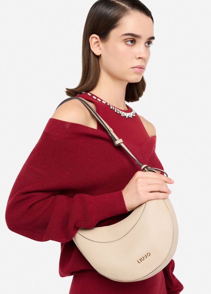 Mittelgroße Schultertasche mit Charm Beige Liu Jo - medium Mittelgroße Schultertasche mit Charm Beige Liu Jo - medium