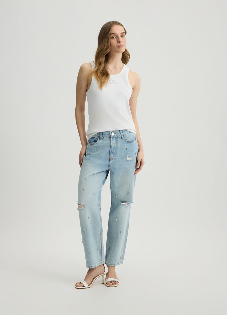 Straight-leg jeans with rhinestones light denim Liu Jo - medium Straight-leg jeans with rhinestones light denim Liu Jo - medium