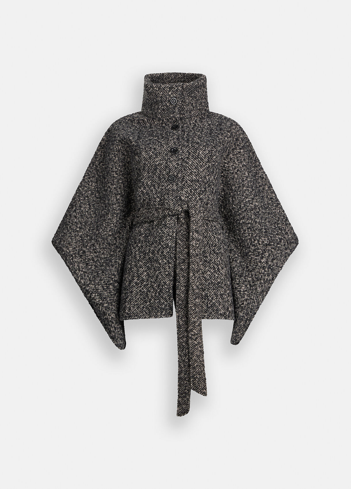 Poncho con cinturón color negro | Liu Jo