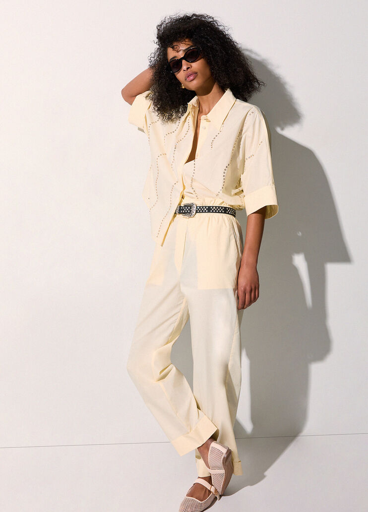 Pantalon &agrave; taille haute jaune Liu Jo - medium