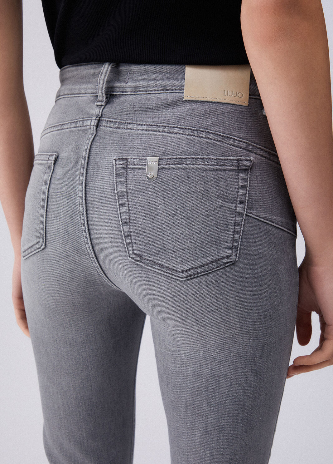High-rise bootcut jeans grey denim Liu Jo - large image number 4
