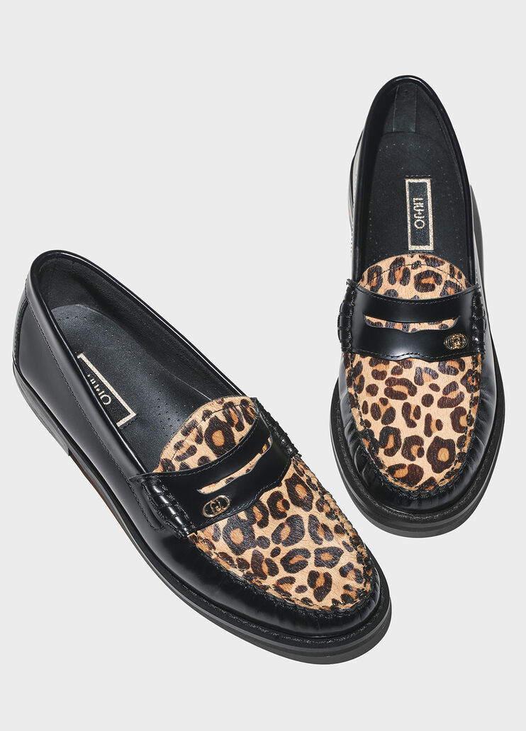 Mocasines con detalle de estampado animal negro Liu Jo - medium