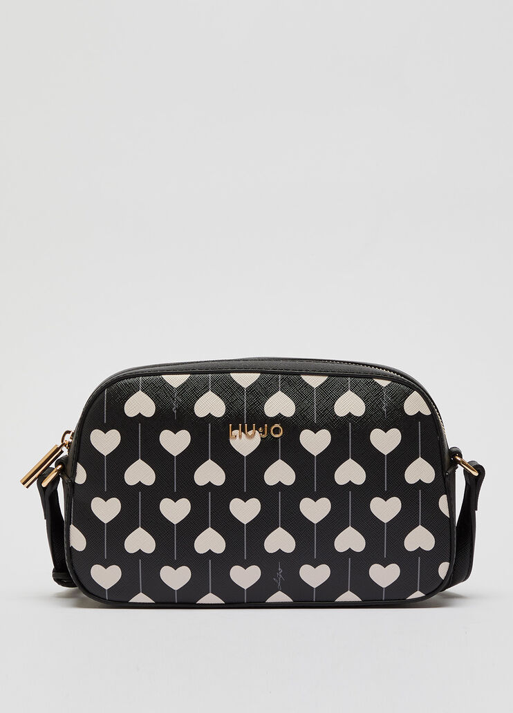 Экологичная сумка через плечо с сердечками чёрный Liu Jo - large image number 0