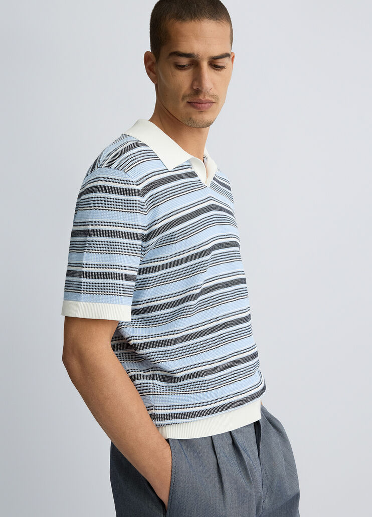 Men’s jacquard polo shirt blue Liu Jo - medium Men’s jacquard polo shirt blue Liu Jo - medium