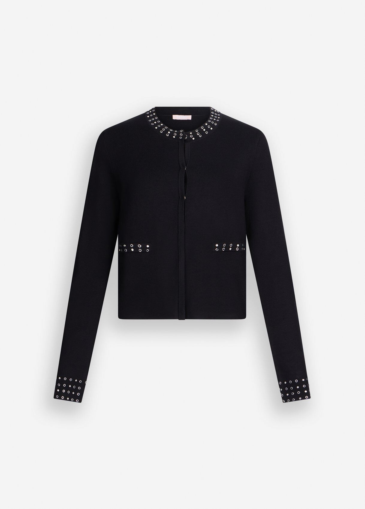 Knit jacket with gemstones colour black | Liu Jo