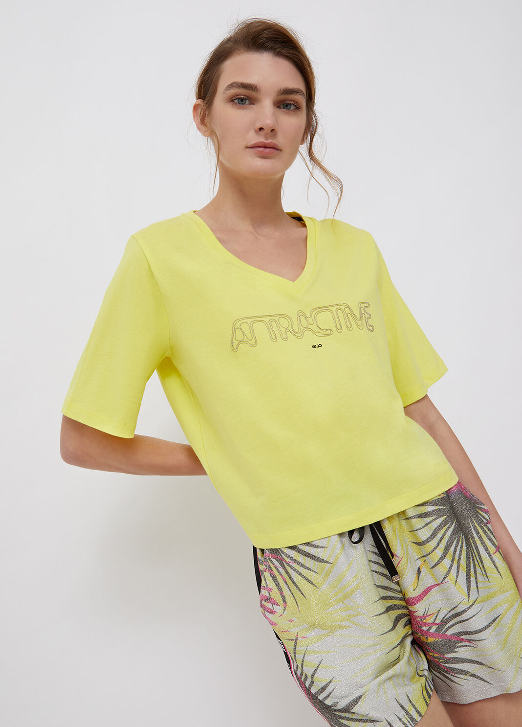 T-shirt with appliqu&eacute;s yellow Liu Jo - large image number 0