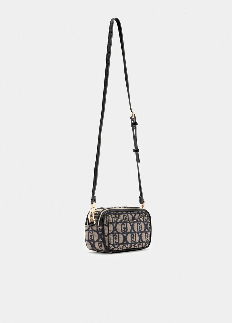 Small jacquard crossbody bag black Liu Jo - medium