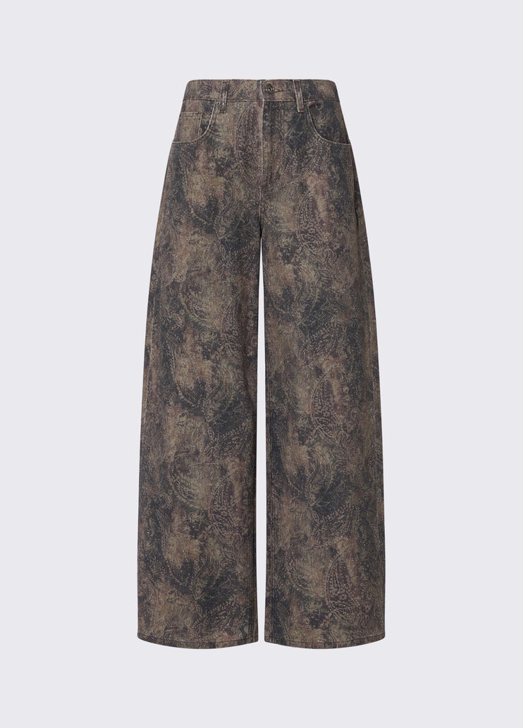 Pantal&oacute;n boy con estampado de brillos marr&oacute;n Liu Jo - medium