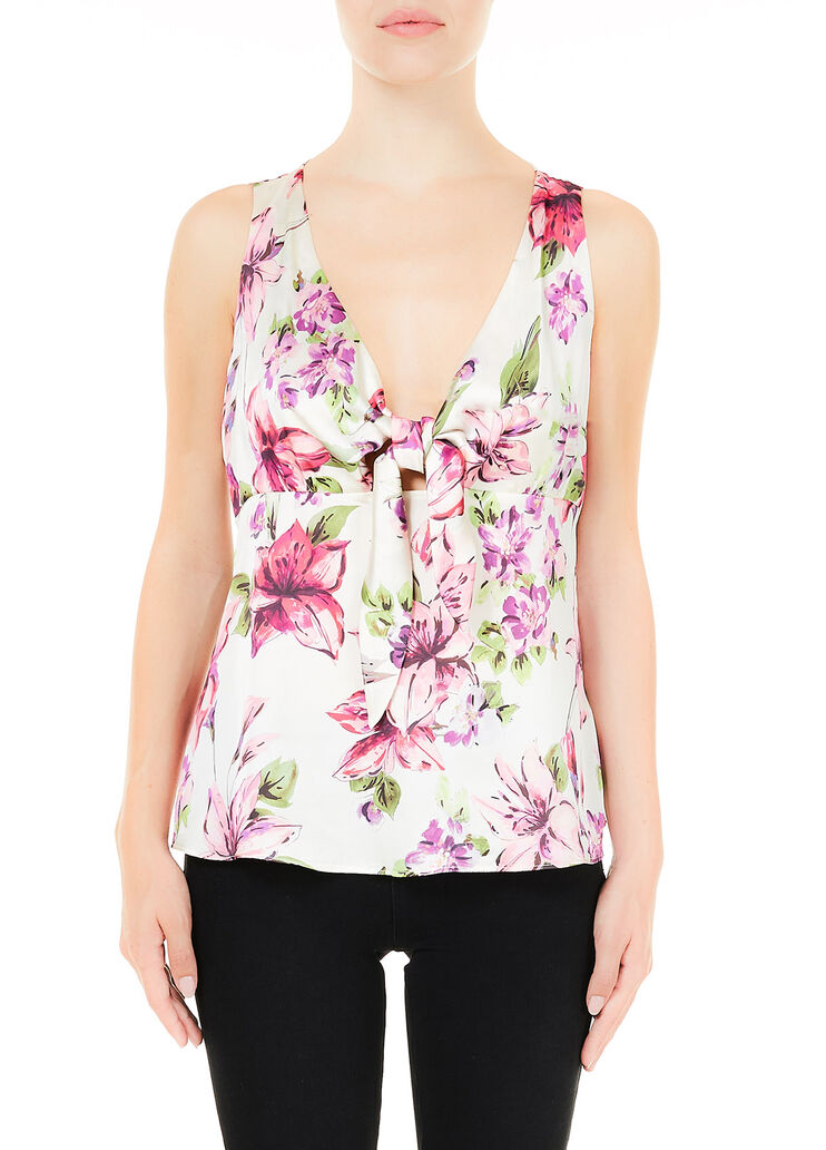 Top with knot White with flowers Liu Jo - large image number 0