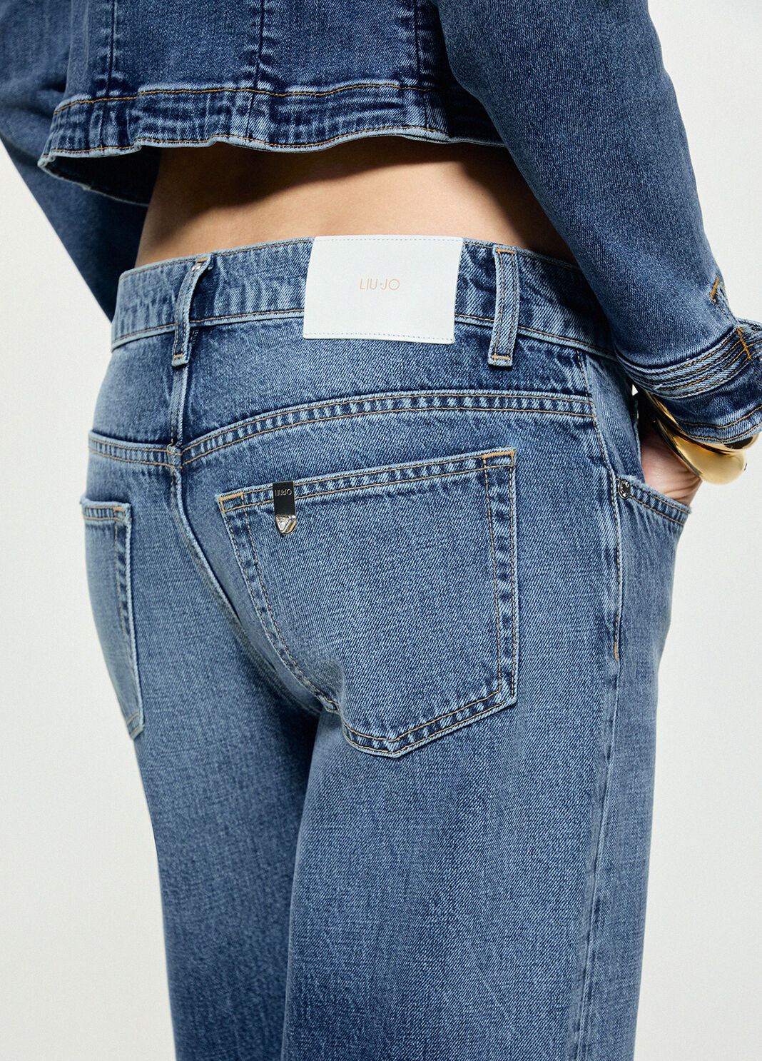 Jeans Cropped mit niedriger Taille blauer Denim Liu Jo - large image number 4